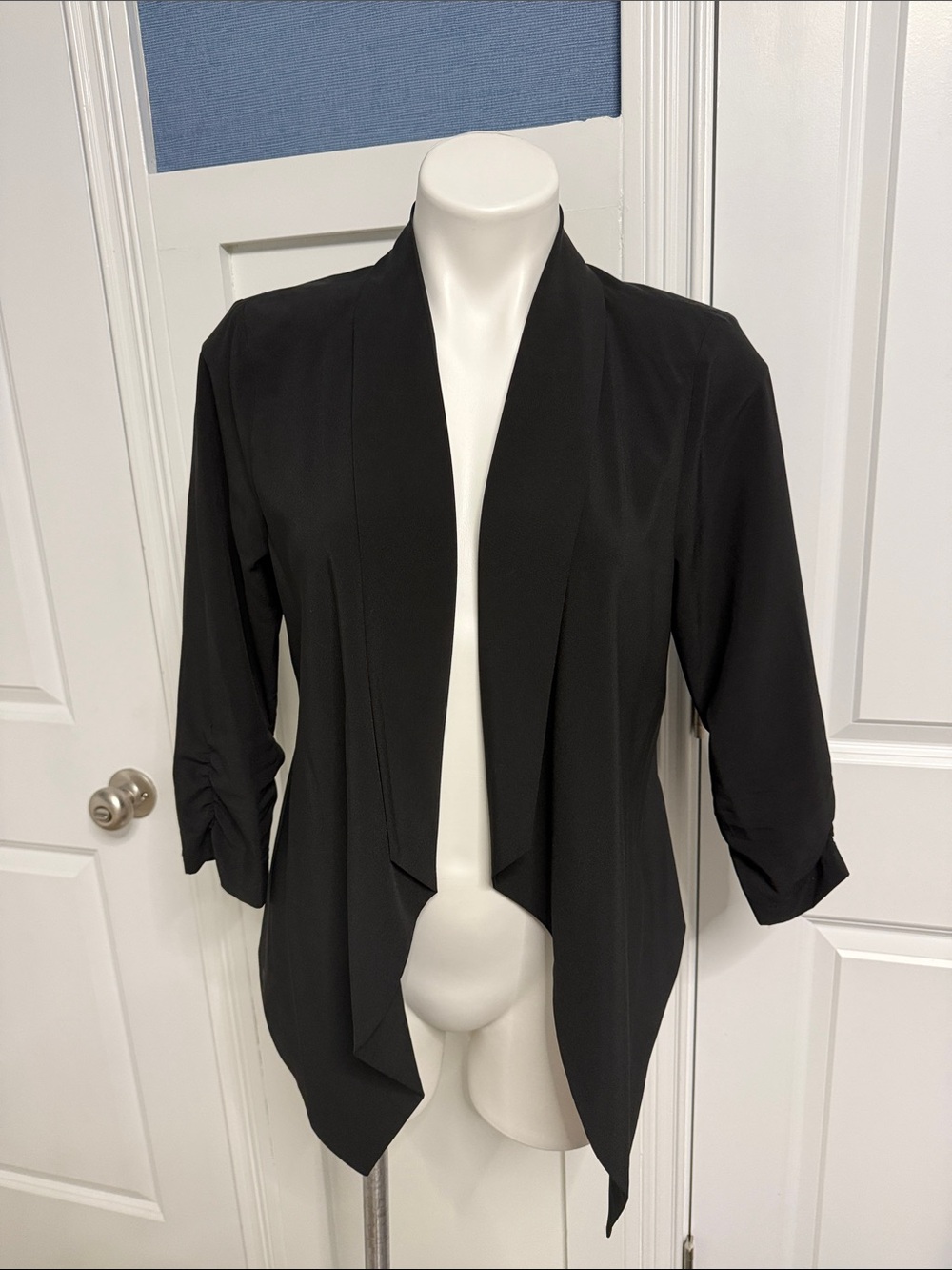 mine Black Draped Open-Front Blazer